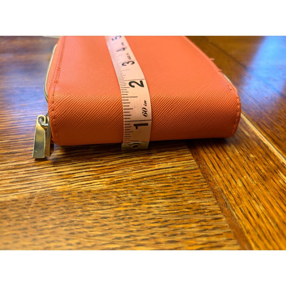 NWT Time & Tru Coral Crossbody Wallet Phone Bag Purse Organizer Zip Around - Picture 9 of 10